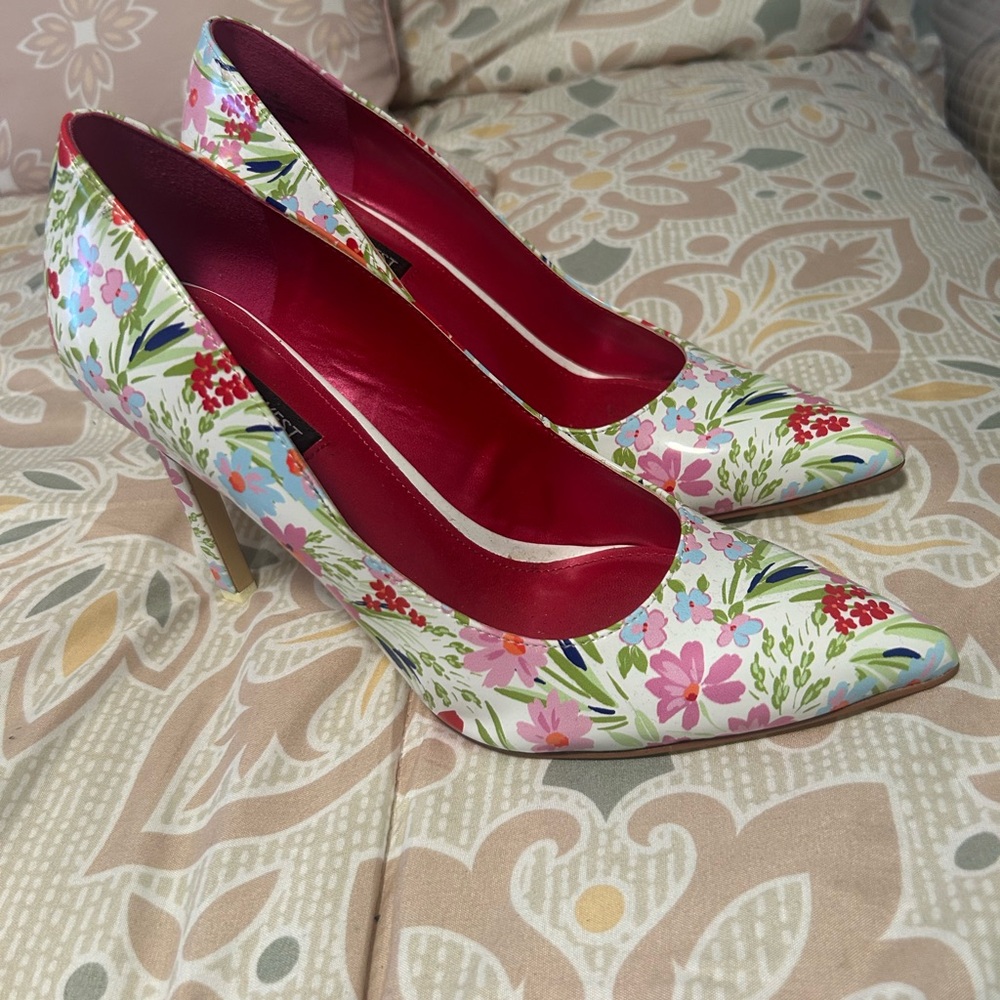 Floral Print Women's Heels